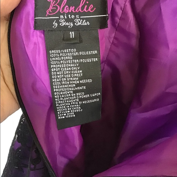 Blonde Nites Purple and Black Party Dress Size 11 - Picture 4 of 10